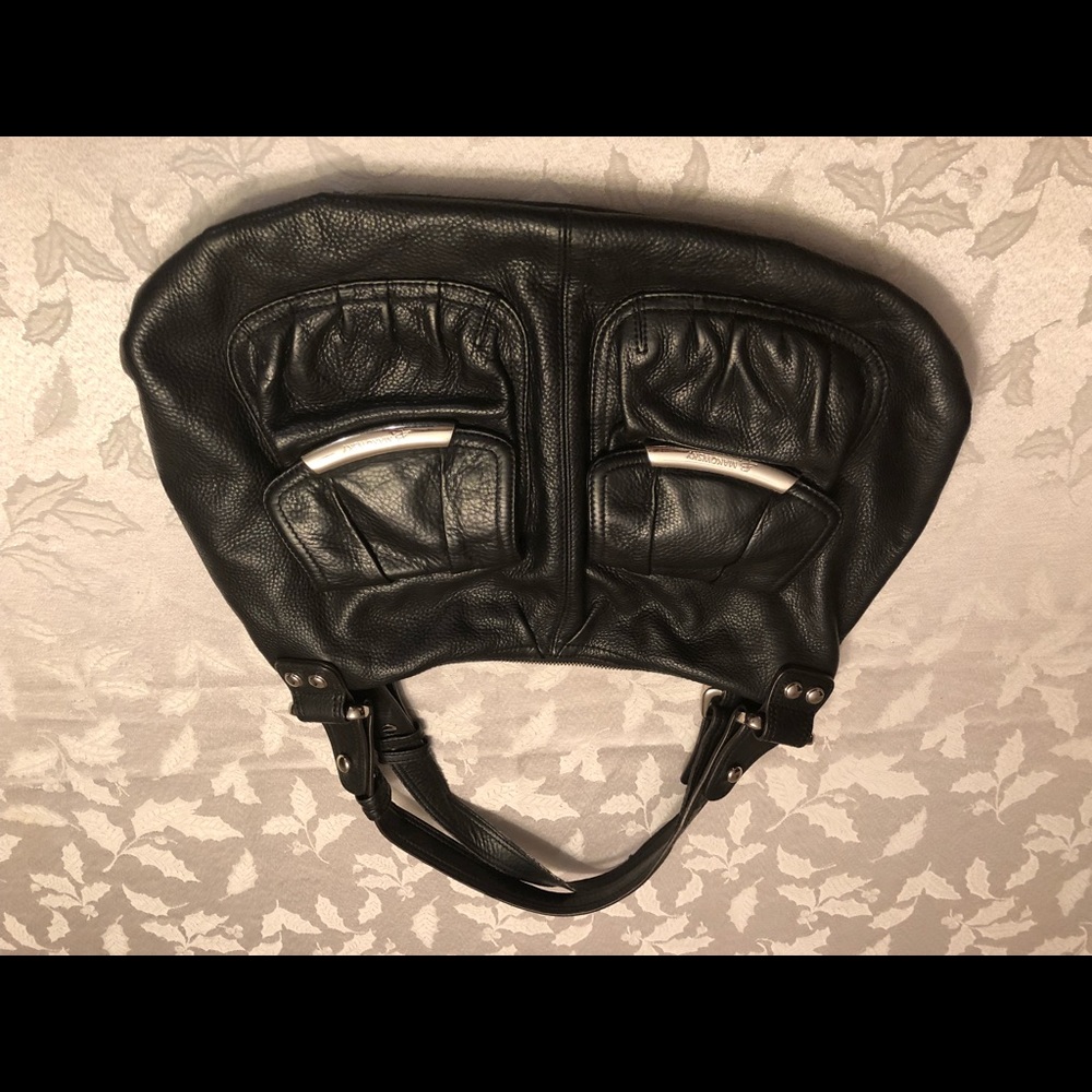 B.Makowsky black pebble leather